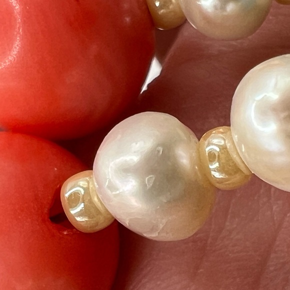 Pearl and coral beads mala - Picture 16 of 17